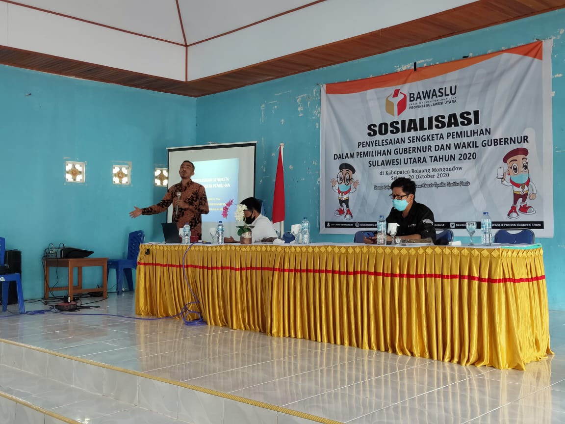 Bawaslu Sulut Menggelar Sosialisasi Penyelesaian Sengketa Pemilihan Dalam Pemilihan Gubernur dan Wakil Gubernur Sulawesi Utara Tahun 2020 di Kab. Bolaang Mongondow