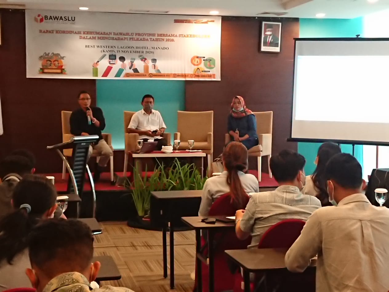 Bawaslu Provinsi Sulawesi Utara menggelar Rapat Koordinasi Kehumasan Bersama Stakeholder.