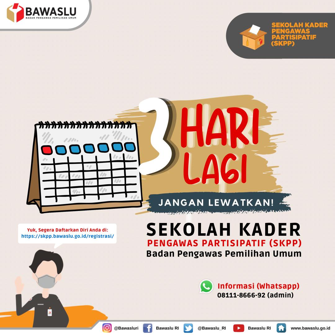 Pendaftaran Sekolah Kader Pengawas Partisipatif (SKPP) 2021 - Badan Pengawas Pimilihan Umum
