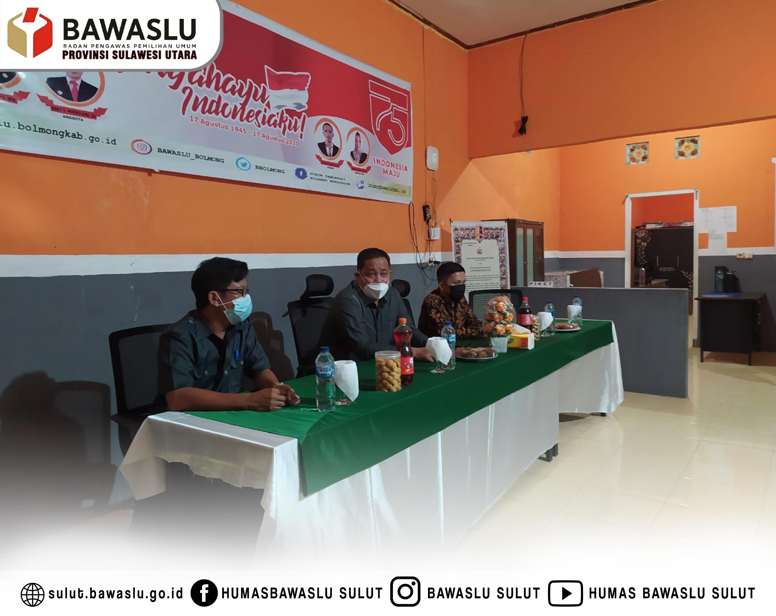 Supervisi Dan Monitoring Bawaslu Provinsi Ke Bawaslu Kab. Bolmong dan Bolmut