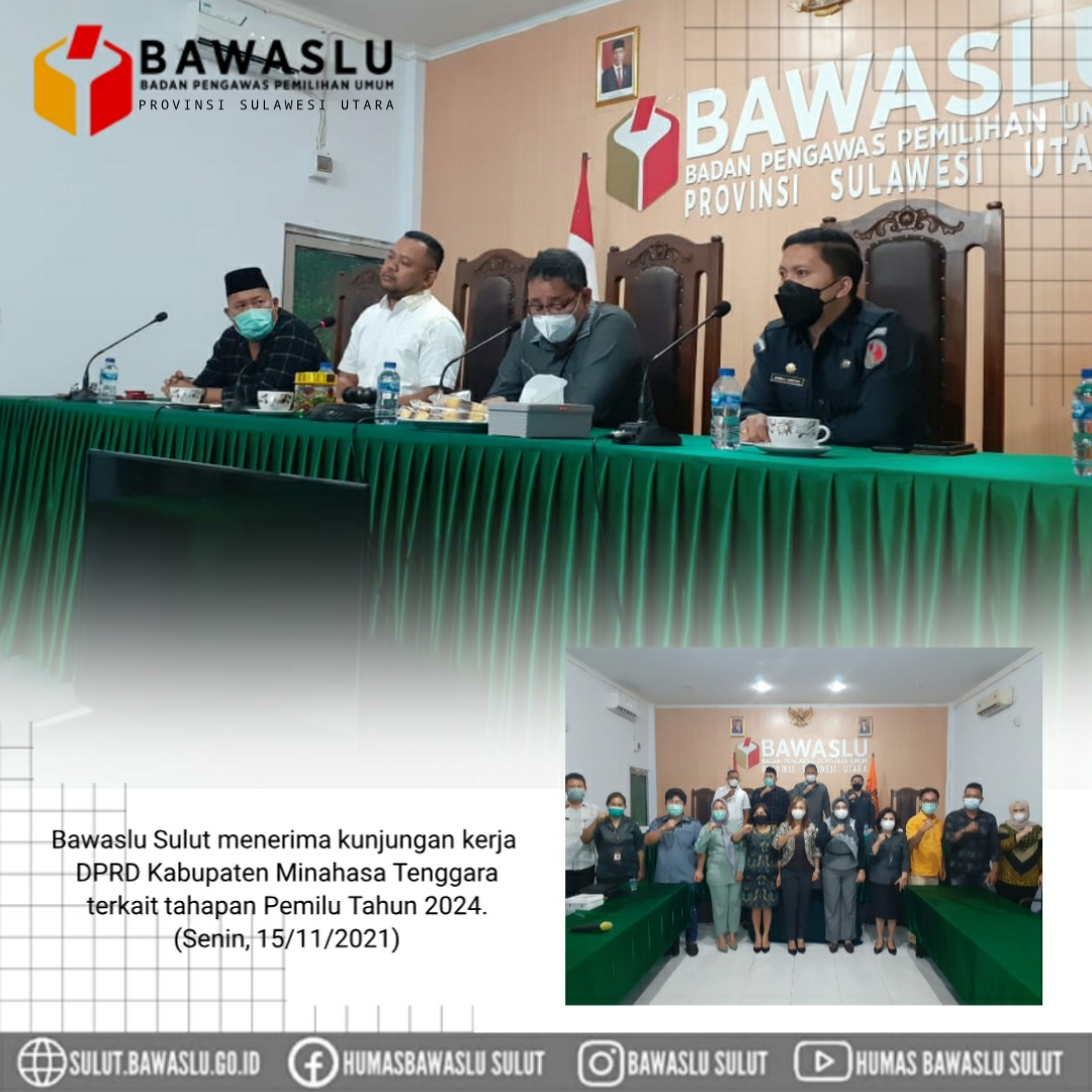 kunjungan kerja DPRD Kabupaten Minahasa Tenggara kepada Bawaslu Sulawesi Utara