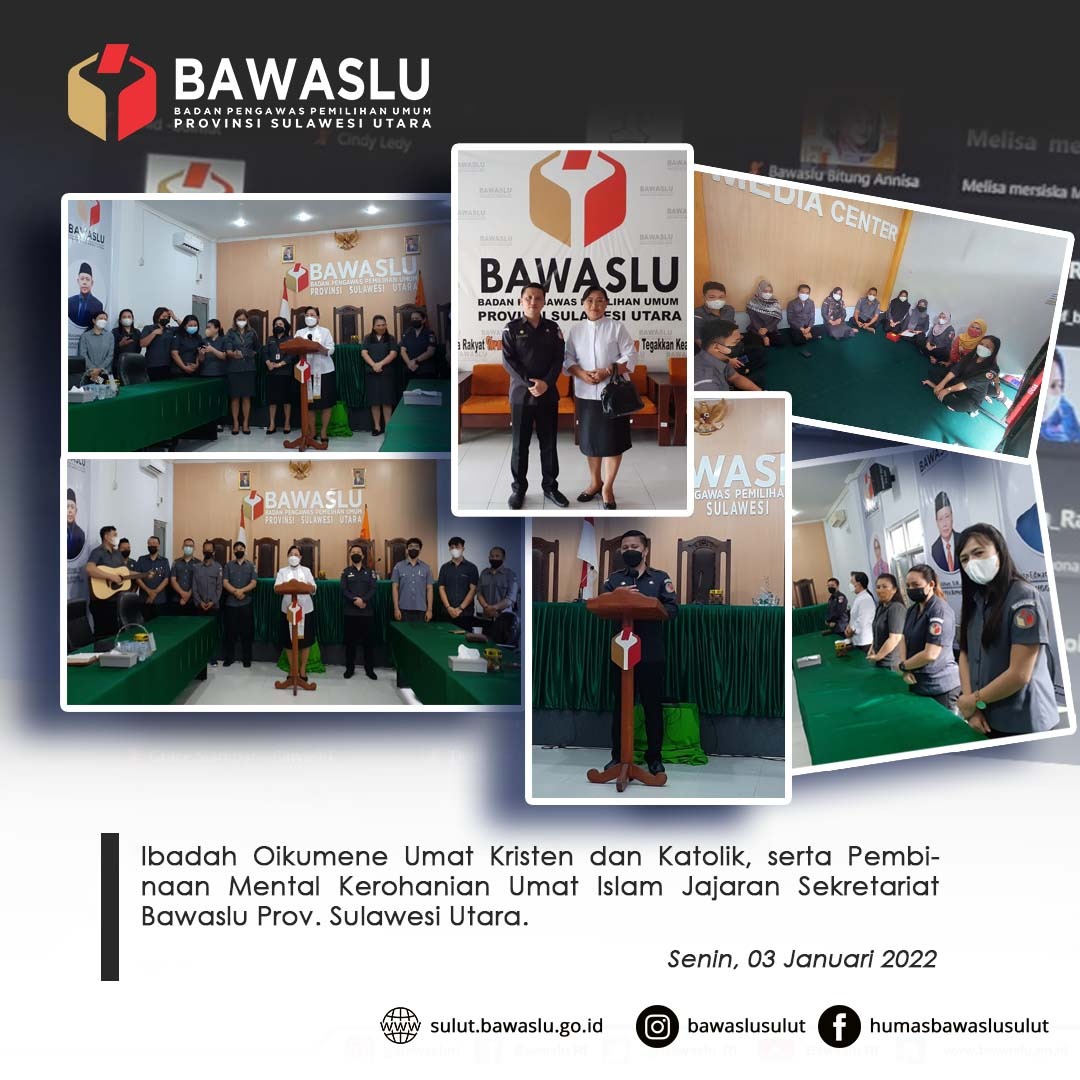 Pembinaan Mental dan Kerohanian Memberi Penguatan Bagi Jajaran Sekretariat Bawaslu Sulut dalam Melaksanakan Tugas