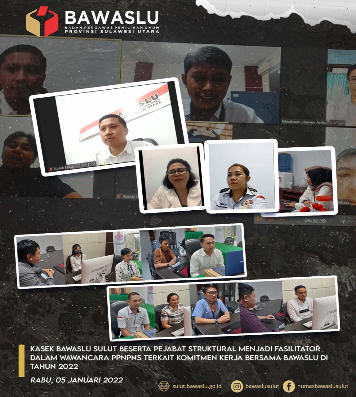 Hari Pertama Pelaksanaan Wawancara Komitmen Kerja PPNPNS Bawaslu Sulut Berjalan Dengan LancarÂ 