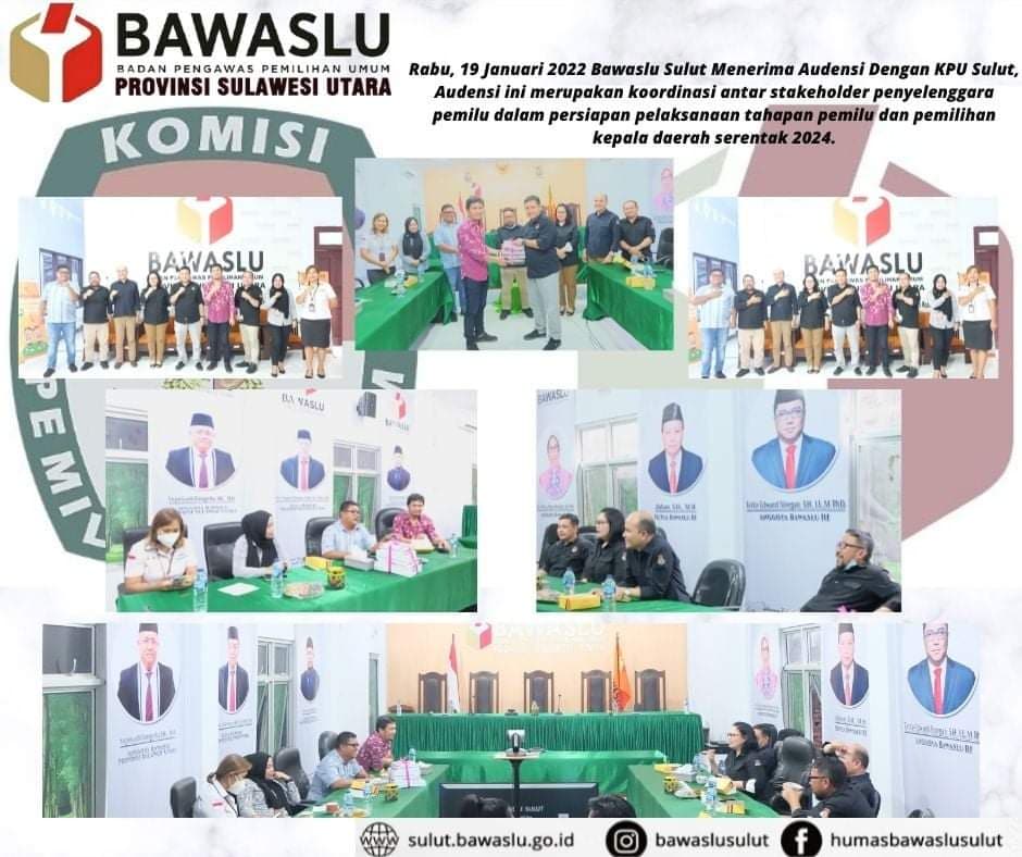 Bawaslu Provinsi Sulut menerima kunjungan dari KPU Provinsi Sulut