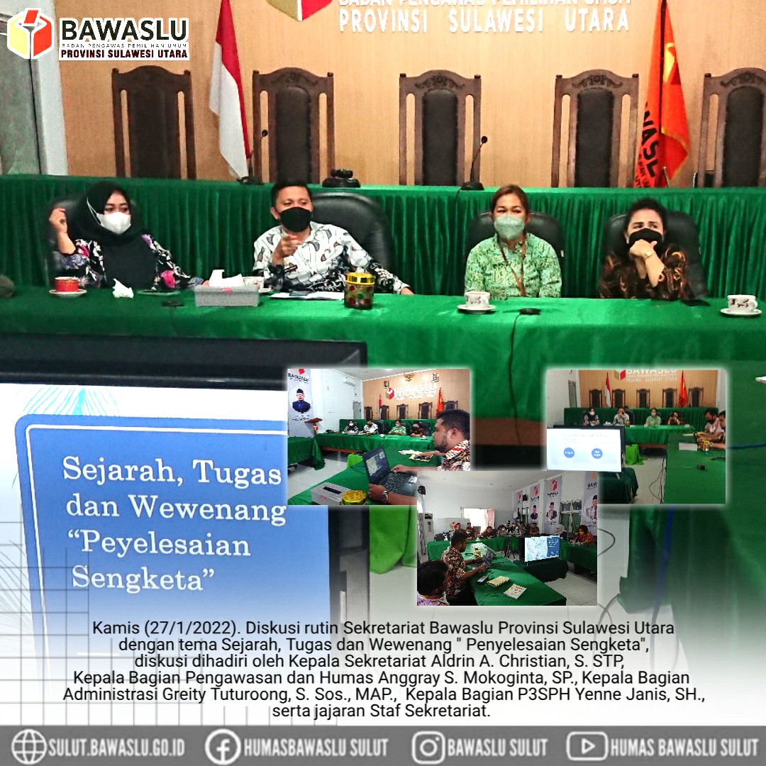 Bawaslu Sulut Gelar Kegiatan Peningkatan Kapasitas Internal SDM Jajaran SekretariatÂ 