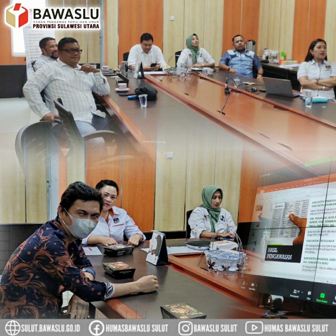 Bawaslu Sulut Mengikuti Rakor Daring Pemutakhiran Data Pemilih Berkelanjutan Semester II Tahun 2021 Bersama KPU SulutÂ 