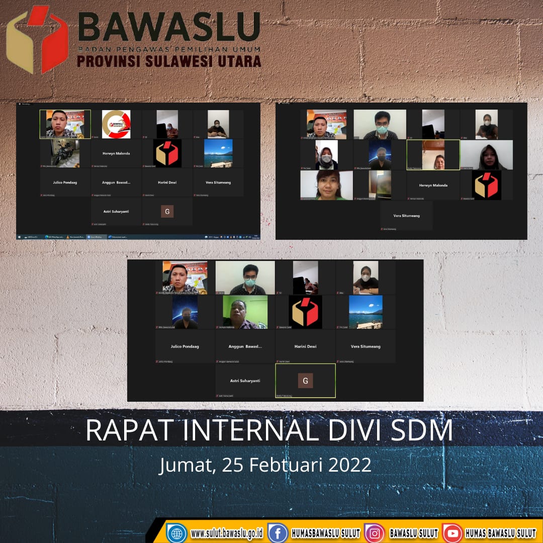 Rapat Persiapan Rakor Nasional Bawaslu RI di Sulawesi Utara