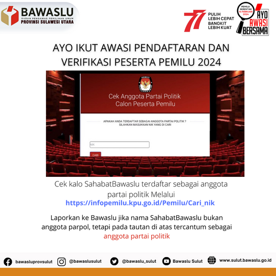 Apakah SahabatBawaslu Terdaftar Sebagai Anggota Partai Politik