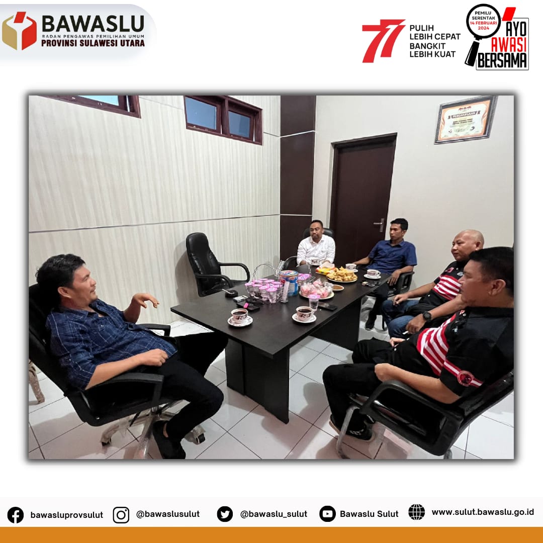 Bawaslu Sulawesi Utara menerima kunjungan dari Dewan Pengurus Daerah Partai Kebangkitan Nusantara.