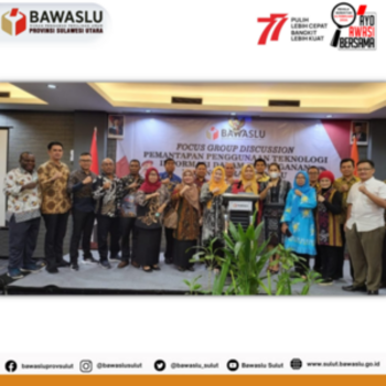 Bawaslu Sulut Mengikuti kegiatan Pemantapan Penggunaan Teknologi Informasi Penanganan Pelanggaran Pemilu, Bawaslu Republik Indonesia menyelenggarakan Forum Diskusi Group Penggunaan Teknologi yang berfokus pada Penggunaan Aplikasi Sistem Informasi Pengawas