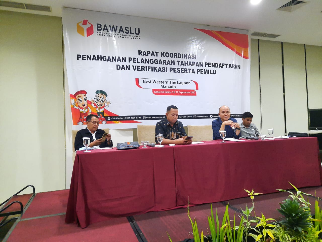 Bawaslu Provinsi Sulawesi Utara melaksanakan kegiata Rapat Koordinasi Penanganan Pelanggaran Tahapan Pendaftaran dan Verifikasi Peserta Pemilu Tahun 2024.