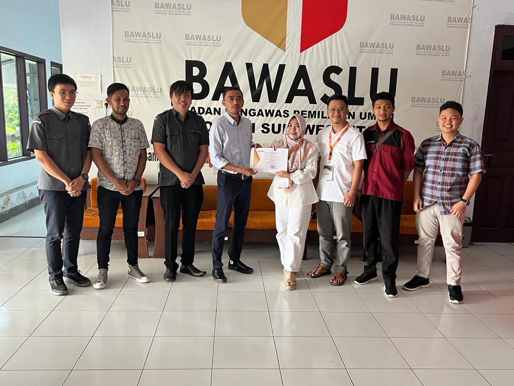 Bawaslu Sulawesi Utara menerima audiensi dari dua lembaga pemantau pemilu Sulawesi Utara.