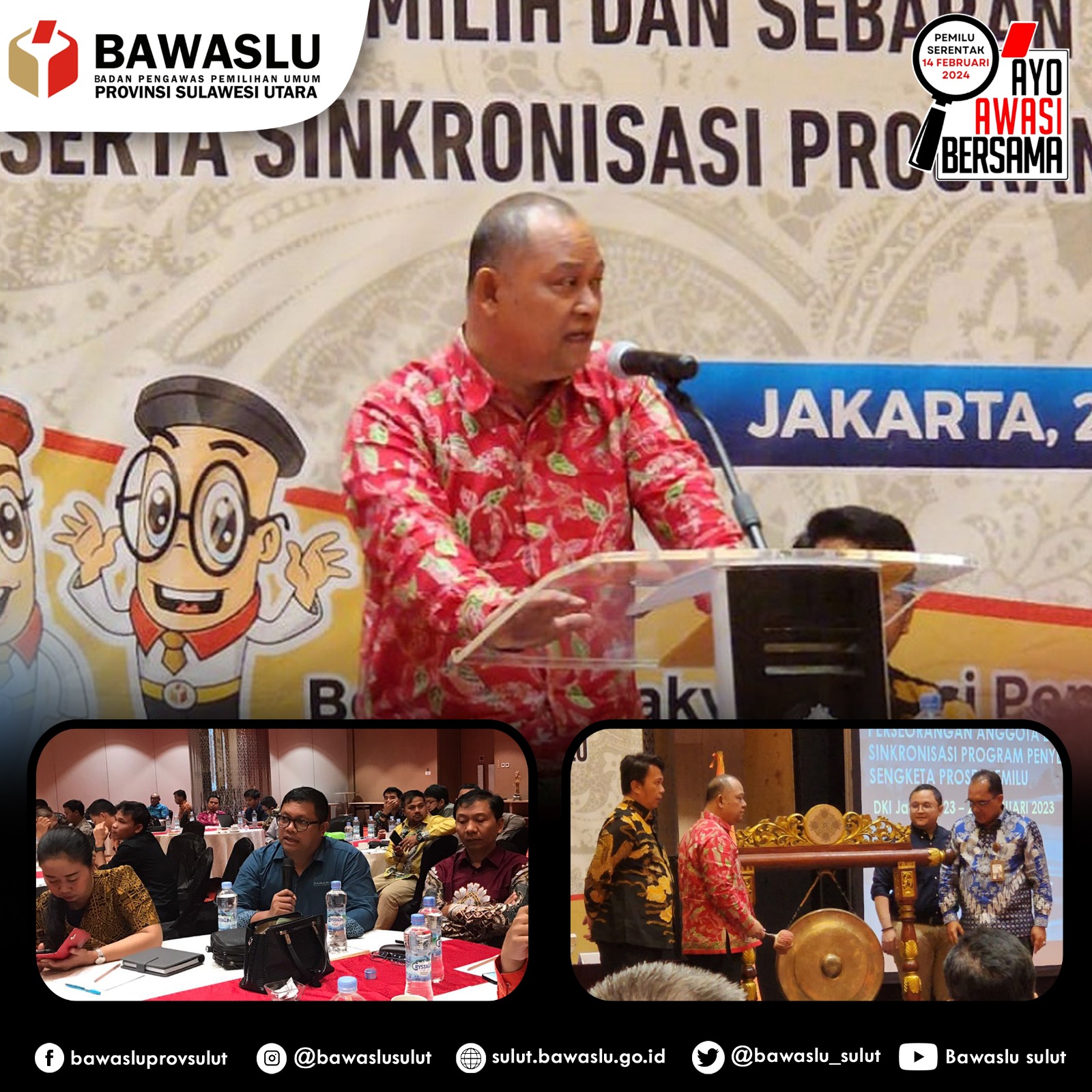 Bawaslu Sulut ikut dalam Rakornas Persiapan Penyelesaian Sengketa  pada Penetapan Pemenuhan Dukungan Minimal Pemilih dan Sebaran Bakal Calon Perseorangan Anggota DPD serta Sinkronisasi Program Penyelesaian Sengketa Proses Pemilu