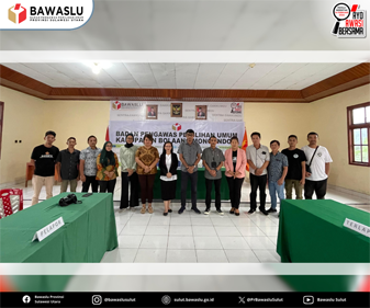 Pastikan Kesiapan Sidang Pelanggaran Administrasi Pemilu di Bolaang Mongondow, Bawaslu Sulut Berikan Pendampingan dan Pembekalan Jajaran Pengawas Pemilu