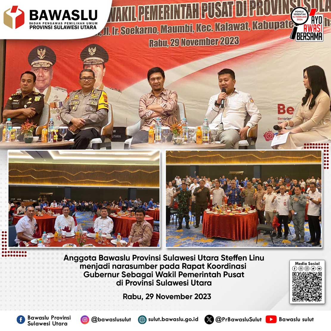 Wujudkan Pemilu Jujur dan Berintegritas, Steffen Linu: Jajaran Pengawas Pemilu Siap Awasi Pemilu dan Tegakkan Keadilan Pemilu!