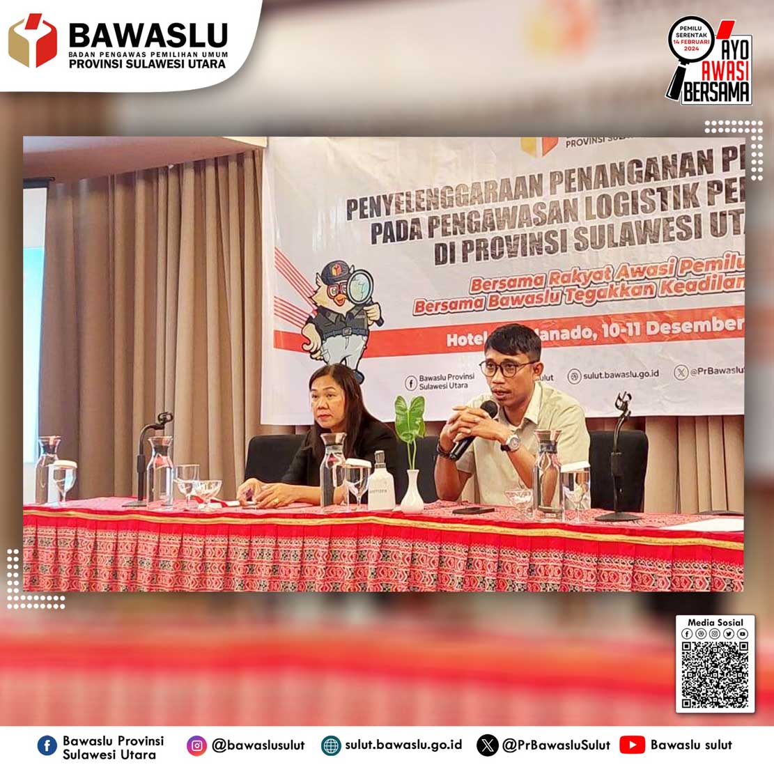Gelar Kegiatan Penyelenggaran Penanganan Pelanggaran Pada Pengawasan Logistik Pemilu, Zulkifli Densi: Pengawasan Logistik Tidak Luput Dari Pengawasan Kami.