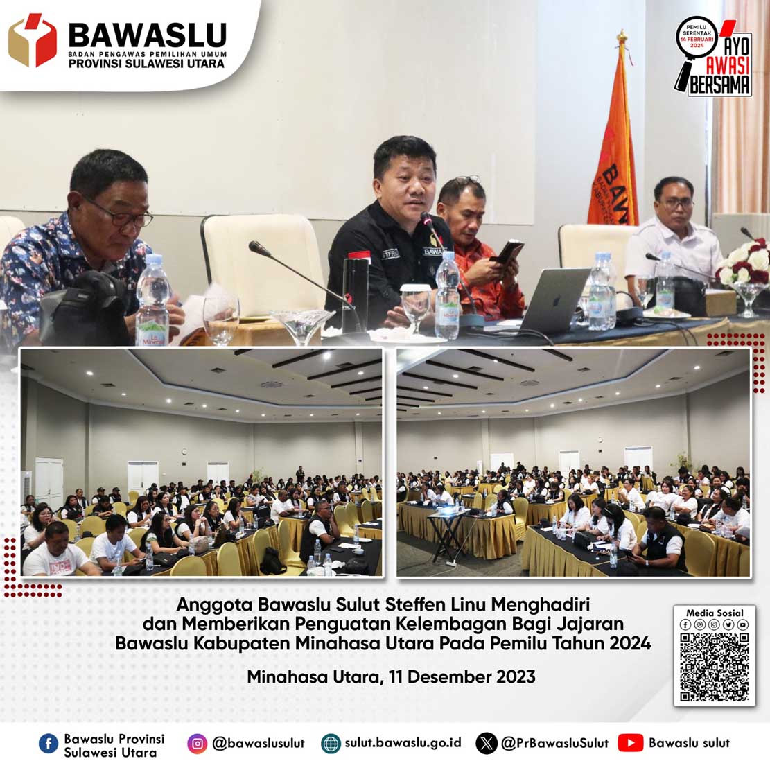 Hadiri Bimtek Penguatan Kelembagaan, Steffen Linu: Pengawas Pemilu Wajib Miliki Prinsip Integritas dan Soliditas