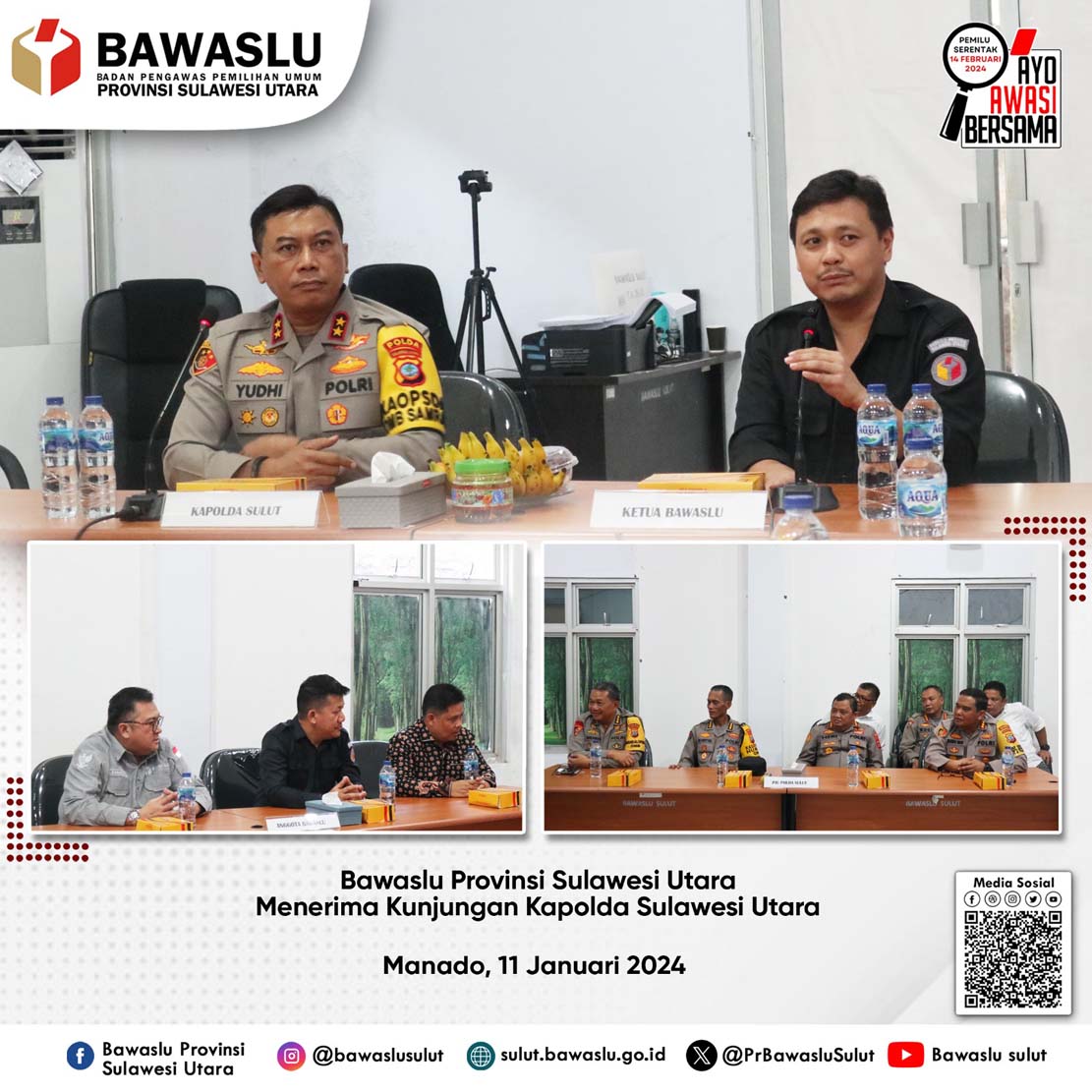 Terima Kunjungan Kapolda Sulut, Ardiles Mewoh: ini bukti komitmen Polda Sulut, Sukseskan Pemilu Serentak 2024