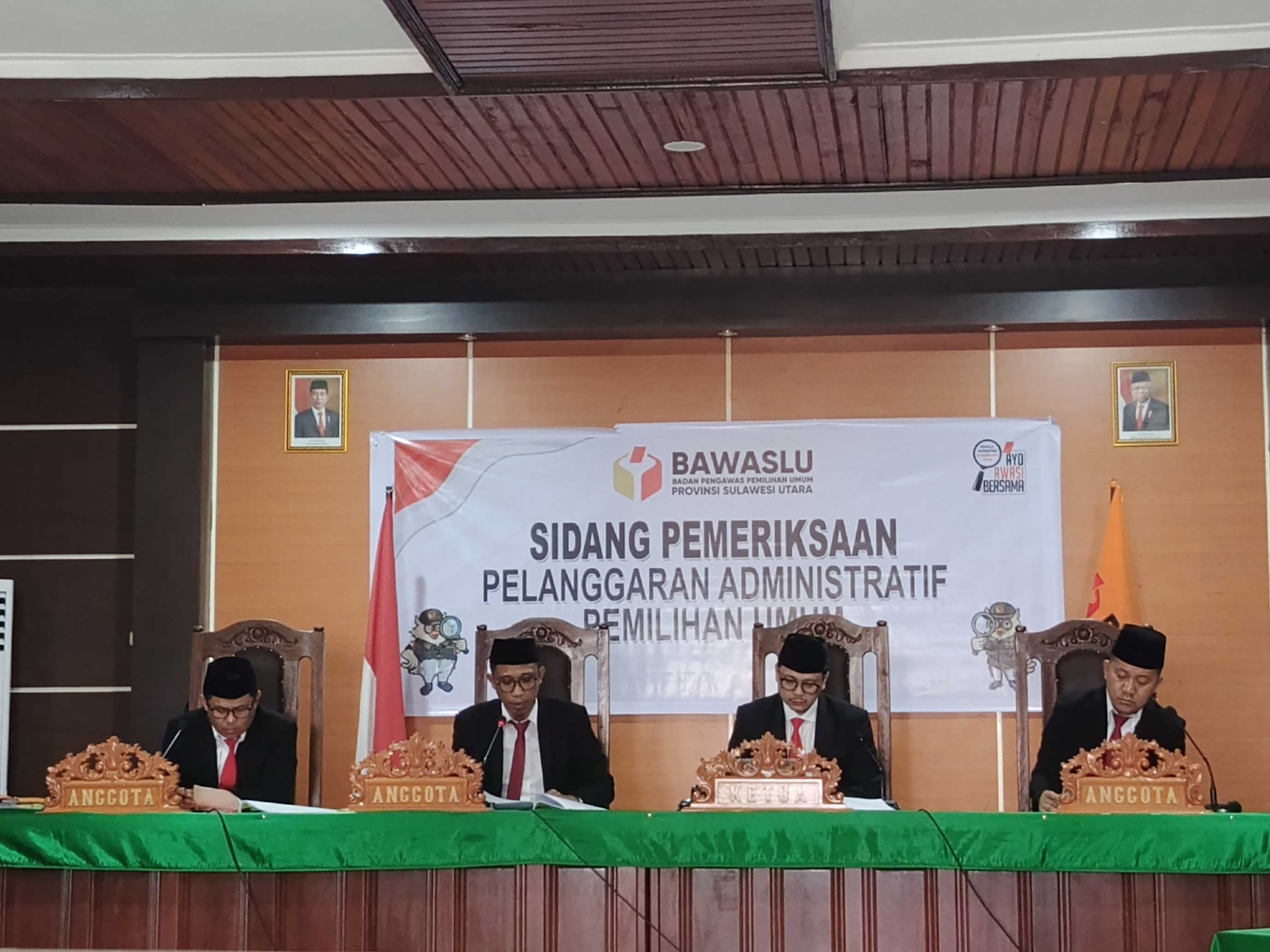 Bawaslu Sulut Gelar Pembacaan Putusan Sidang Dugaan Pelanggaran Administratif,  KPU Tomohon Terbukti Langgar Tata Cara dan Prosedur Administrasi Pencalonan