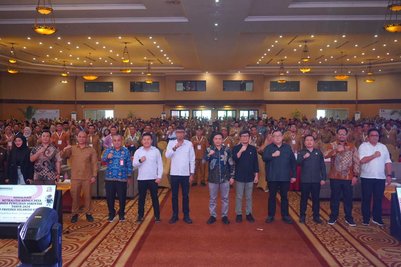 Hadirkan 1.507 Kepala Desa, Bawaslu Sulut Dorong Ikrar Netralitas Dalam Pemilihan Serentak 2024 di Sulawesi Utara 