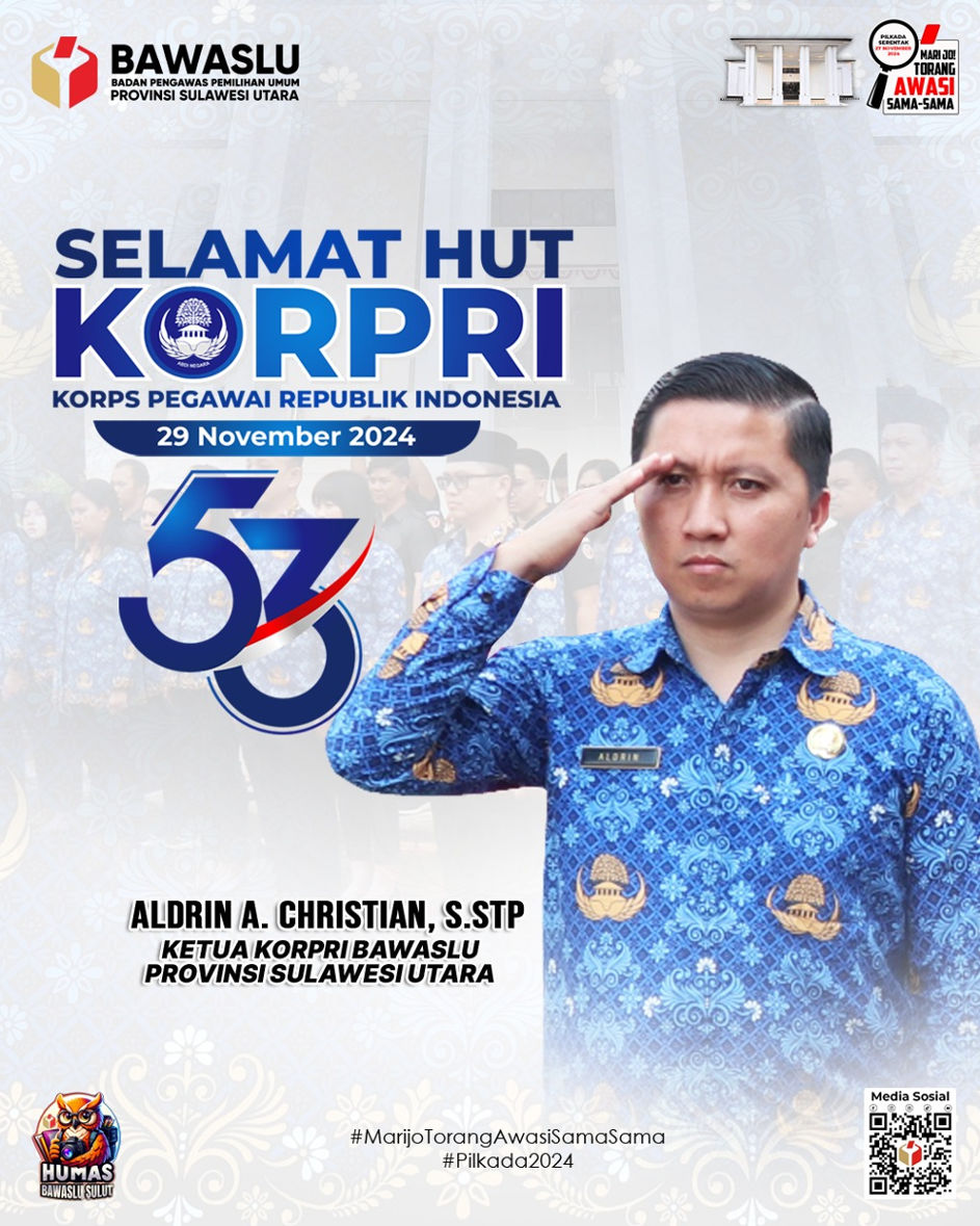 KORPRI BAWASLU SULUT Gelar Apel Peringatan HUT Ke-53 Korps Pegawai Republik Indonesia