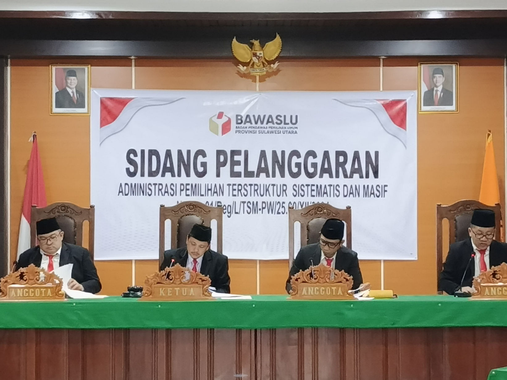 Bawaslu Provinsi Sulut Gelar Sidang Pelanggaran Administrasi TSM