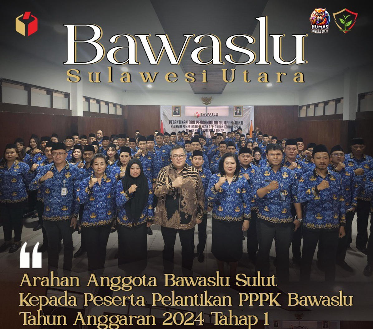 Pelantikan PPPK TA 2024 Tahap I, Sumampouw: Ini Adalah Tonggak Penting Perkuat Struktur Kelembagaan Bawaslu