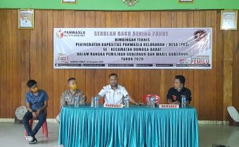 Bawaslu Sulut Ingatkan Panwaslu Kelurahan/Desa (PKD) se- Kecamatan Dumoga Barat Kabupaten Bolmong agar tak lengah jelang hari pencoblosan 9 Desember.