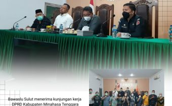 kunjungan kerja DPRD Kabupaten Minahasa Tenggara kepada Bawaslu Sulawesi Utara