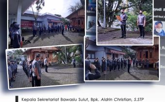  Awali Hari Pertama Dinas di Tahun 2022, Bawaslu Sulut Laksanakan Apel Pagi Jajaran Sekretariat