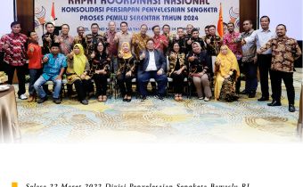 Bawaslu RI Menggelar Rapat Koordinasi Nasional Konsolidasi Persiapan Penyelesaian Sengketa Proses Pemilu Serentak Tahun 2024