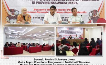 Gelar Rakor Pengawasan Partisipatfi Bersama Media dan Masyarakat, Bawaslu Sulut Harap Media dan Masyarakat Jadi Corong Edukasi Publik 