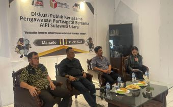 Bawaslu Sulut Gandeng AIPI Sulut Gelar Diskusi Publik Penguatan Pengawasan Partisipatif
