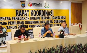 Gelar Rakor Gakkumdu, Bawaslu Sulut Tingkatkan Soliditas bersama Jaksa dan Polisi